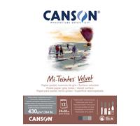 Bloc collé petit côté Canson - Mi-Teintes® Velvet - nuances de gris - A4 24 x 32 cm - 430g/m²
