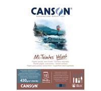 Bloc collé petit côté Canson - Mi-Teintes® Velvet - tons froids - A4 24 x 32 cm - 430g/m²