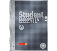 Bloc-notes 1067174 Brunnen Duo de qualité supérieure - Couverture raffinée avec effet métallique - Linéature 27 + 28,90 g/m² - 40 feuilles lignées - 40 feuilles à carreaux A carreaux a4