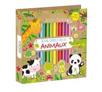 Bloc colo-crayons - Animaux - Dessine, colorie et colle