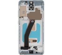 Bloc Complet pour Samsung S20 Écran LCD + Vitre Tactile et Châssis Blanc