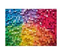 Bloc Couleur Abstrait Puzzle 1000 Pièces Mini pour Adultes Décoration | 38x26cm Papier Amateurs De Puzzles Relaxation Mentale Puzzle Artisanal Cadeau Anniversaire Salon