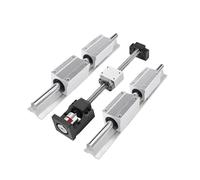 Bloc coulissant à roulement linéaire pour rail cou 4 pièces SBR20LUU curseur + SBR20 100mm-1000mm Guide linéaire + 1 pièces SFU1605 vis à billes + Support d'extrémité BF12 + HM12-57(1000mm)