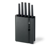 Bloc couteaux 5 pièces Edge noir acier 21x8 cm