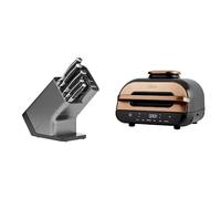 Bloc-couteaux Ninja Foodi StaySharp avec Affûteur, 6 Pièces Aiguisés, en Acier Inoxydable, K32006EU + Ninja Foodi MAX Health Grill & Air Fryer, 6-en-1, 3,8L, Exclusivité Amazon AG551EUCP