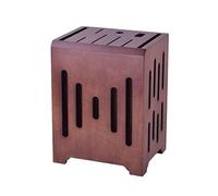 Bloc Couteaux Vide Porte-couteau De Cuisine En Bois Support Rangement Multifonctionnel Bloc Couteau Ménager Outil À Montage Mural Pour Organisateur(Walnut,16 * 12.5 * 22cm)