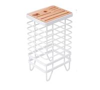 Bloc Couteaux Vide Porte-couteau De Cuisine Universel En Métal Bois Bloc Couteaux Support Multifonction Outil Rangement Fournitures Pour Organisateur(White)
