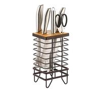 Bloc Couteaux Vide Porte-couteau De Cuisine Universel En Métal Bois Bloc Couteaux Support Multifonction Outil Rangement Fournitures Pour Organisateur(Coffee)