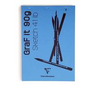 Bloc croquis A4 Graf It bleu broché 80 feuilles détachables 90g