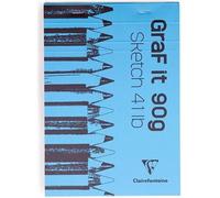 Bloc croquis A5 Graf It bleu broché 80 feuilles détachables 90g