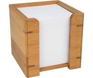 Bloc cube avec boîtier, en bambou, avec papier