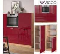 Bloc cuisine Cuisine intégrée R-Line chêne bordeaux rouge ultra-brillant Vicco