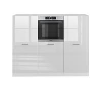 Bloc cuisine R-Line, 180 cm sans plan de travail, blanc brillant/blanc, Vicco