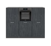 Bloc cuisine R-Line, 180 cm sans plan de travail, Noir Béton/Anthracite, Vicco