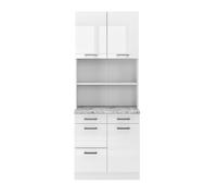 Vicco Bloc Cuisine R-Line, Blanc Haute Brillance, 80cm, PT Marbre
