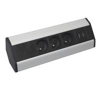 Bloc d angle 3 prises 2P + T + 2 sorties USB