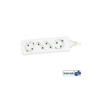 Bloc d'alimentation 4 ports 2x Type F allemand + 2x Euro avec sécurité enfants noir 5m