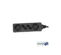 Bloc d'alimentation 4 ports 2x Type F allemand + 2x Euro noir 5m