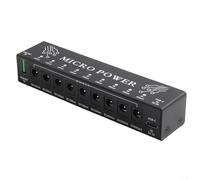 Bloc d'alimentation pour pédales de guitare 9 sorties 9 V CC isolées avec port USB Design compact en métal pour effets de pédalier Noir