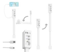 Bloc d'alimentation rotatif amovible avec 2 prises, 1 port USB-C et 1 port USB-A pour canapés, armoires de lit et l'arrière du canapé. (New European Standard)