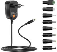 Bloc D'Alimentation Universel 24 W Ac Vers Dc 3 V 4,5 V 5 V 6 V 7,5 V 9 V 12 V 2 A Dc Avec 8 Prises Cc Pour Électronique Domestique Comme Routeur Led Strip Light Router Caméra Cctv 2000 Ma M[Z1541]