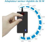 Bloc D'Alimentation Universel 3,5V 12V 36W 2.5A Adaptateur Ac/Dc, Avec 14 Adaptateurs Pour Appareils Électroniques De 3,5 V À 12V, Cadre Photo, Appareil Photo Bébé Et Bande Led[Z4045]