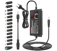 Bloc d'alimentation universel 3 V-24 V 3 A 72 W - Bloc d'alimentation réglable 100-240 V CA vers CC - Avec affichage numérique et 14 conseils pour l'électronique domestique - Moteur CC - 3 A maximum