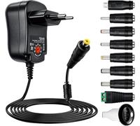 Bloc d'alimentation universel AC/DC 30 W 12 V 9 V 7,5 V 6 V 5 V 4,5 V 3 V avec 8 prises CC pour bandes LED, électronique, routeur et plus encore, max. 2000 mA