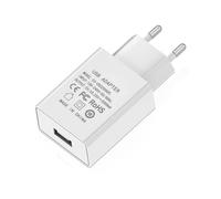 Bloc d'alimentation USB 5 V 2 A 10 W Euro pour téléphone Portable, Moniteur, Casque, Lampe de Table, liseuse électronique, Tablette Enfant (1 pièce) (Blanc-1)