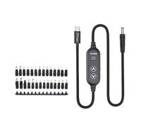 Bloc d'alimentation USB C 5,5 mm CC 100 W avec 5 V/12 V/15 V/19 V/20 V Sortie multiple USB vers cordon d'alimentation directe 28 adaptateurs pour ordinateur portable avec chargeur de type C