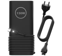 Bloc d'alimentation USB-C pour ordinateur portable 130 W 20 V 6,5 A Type C Adaptateur chargeur avec câble de charge Compatible avec Dell XPS 15 9500 9510 9520 9530 9575 XPS 17 9700 9710 9720 9730