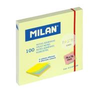 Bloc de 100 notes adhésives couleurs alternées 76 x 76 mm, série Pastel Milan, 4151PT100