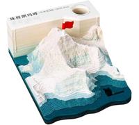 Bloc de 135 feuilles de notes adhésives 3D Art Montagne pour la maison et le bureau