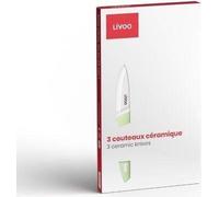 Bloc de 3 couteaux - LIVOO - MEC137 - 7,5 / 10 / 12,5 cm - Lame céramique - Compatible lave-vaisselle
