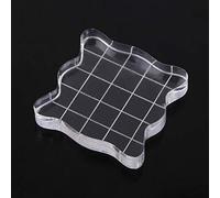 Bloc de 3 tailles en acrylique, outils d'estampage transparents avec lignes de grille Bloc de timbre en acrylique, avec lignes de grille Blocs de timbres en acrylique,(5 * 5cm)