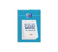 Oxford - Bloc de fiches Bristol A5 148 x 210 mm perforées - 30 feuilles - Blanc