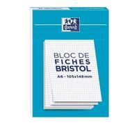 Bloc de 30 Fiches Bristol non Perforées A6 Q5/5 blanc