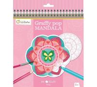 Bloc de 36 mandalas prédécoupées (12 dessins répétés 3 fois). A colorier. Thème fille