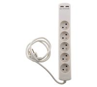 Bloc de 5 Prises ZENITECH 16A avec 2 USB