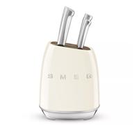 Bloc de 6 couteaux avec lames multi-usages SMEG Crème brillant