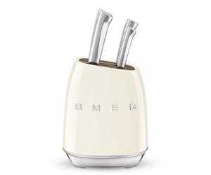 Bloc de 6 couteaux avec lames multi-usages SMEG Crème brillant