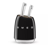 Bloc de 6 couteaux avec lames multi-usages SMEG Noir brillant