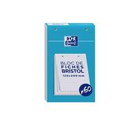 Oxford Bloc de 60 fiches Bristol 12,5 x 20 cm Petits carreaux Blanc