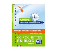 Bloc de 60 pochettes perforées A4 Elba Quick'in Transparent