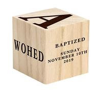 Bloc de bois gravé personnalisé pour baptême, dédicacé, cadeau de baptême unique (3 pouces)