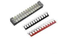Bloc de bornes à 12 broches double rangée avec couvercle 600 V 15 A raccord fixe Borne à vis en plastique et cuivre pour une connexion sûre du fil dans les installations électriques industrielles avec