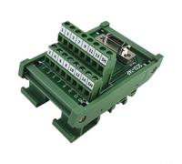Bloc de bornier SCSI-14P-CN-F avec fente CN, compatible avec Mitsubishi PLC et commande du moteur, pour montage sur rail DIN, 53 x 87 x 52 mm, vert