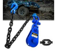 Bloc de brassage Fithoist 4 tonnes avec chane G100 | 4 1/2 """" ""pour 1/2"" ""Corde mtallique de pouces | Blocs d'arrachage haute rsistance pour