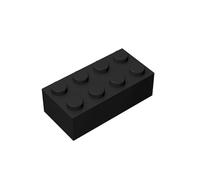 Bloc de briques classiques en vrac 2x4 - 100 pièces - Noir - Compatible avec pièces et pièces Lego 3001 (couleur : noir)