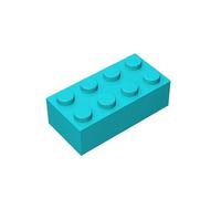 Bloc de briques classiques en vrac 2x4 - 100 pièces - Vert émeraude - Compatible avec pièces et pièces Lego 3001 (couleur : vert émeraude)